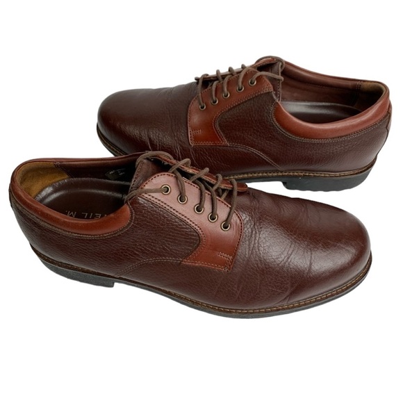 Neil M. 2 Tone Brown Oxford Pebble Leather Lace Removable Insole Shoes Size 12E3 - Picture 3 of 12